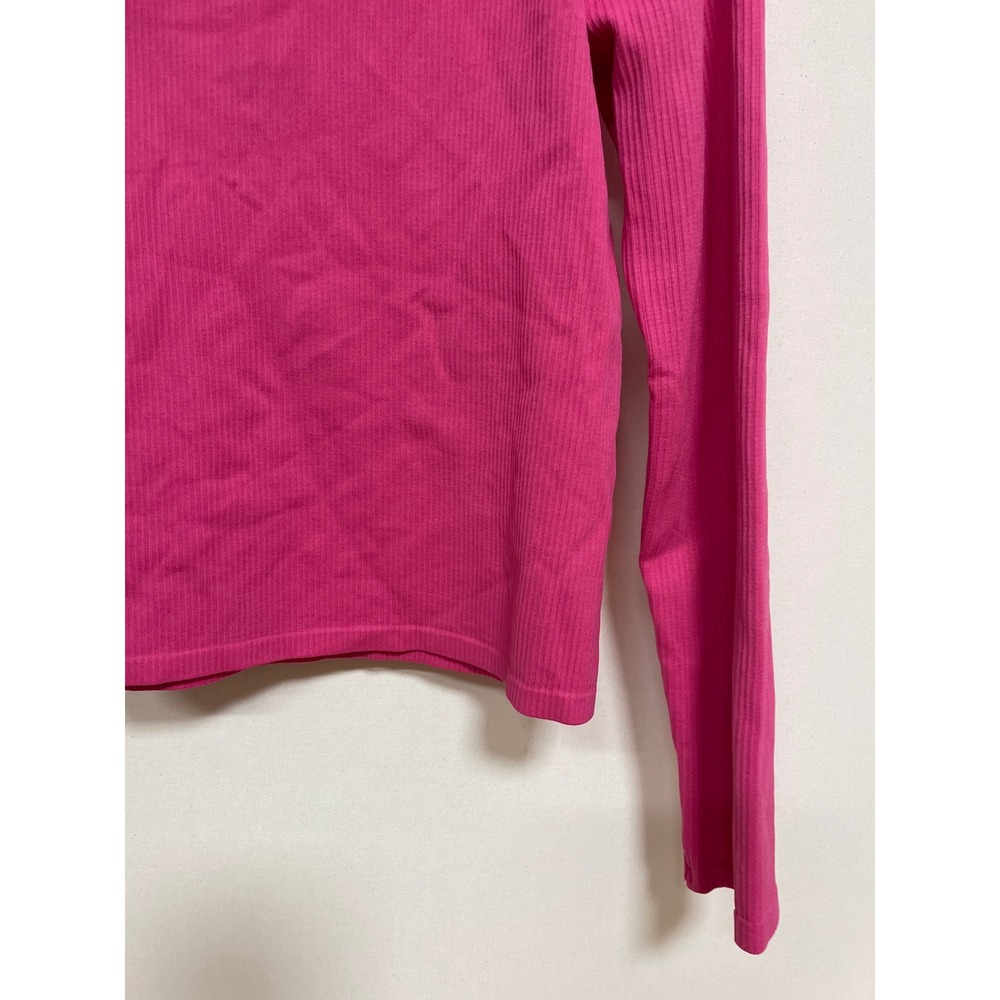 No Boundaries Womens XXL Hot Pink Ribbed V-Neck Long Sleeve Top NB43100129287 - Picture 4 of 5
